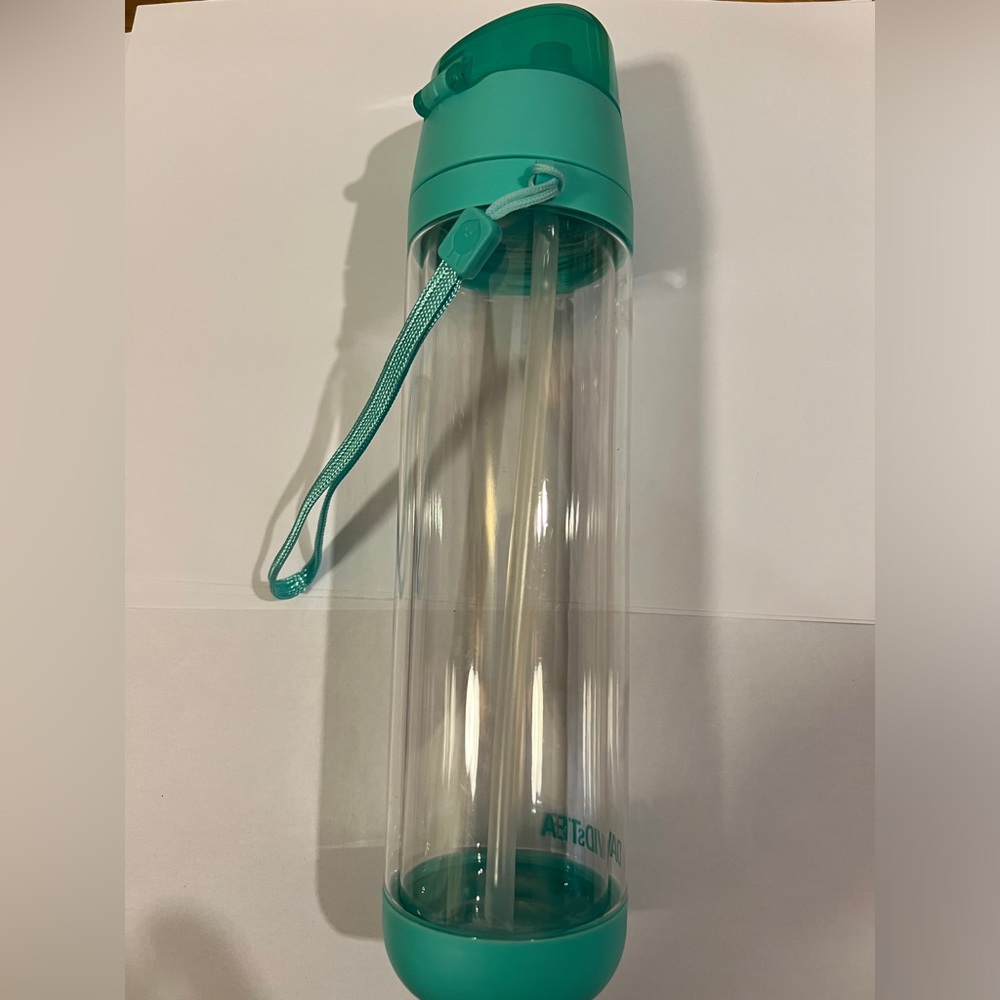 David’s Tea Water Bottle with Straw Attached